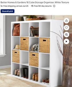16 cube white shelf