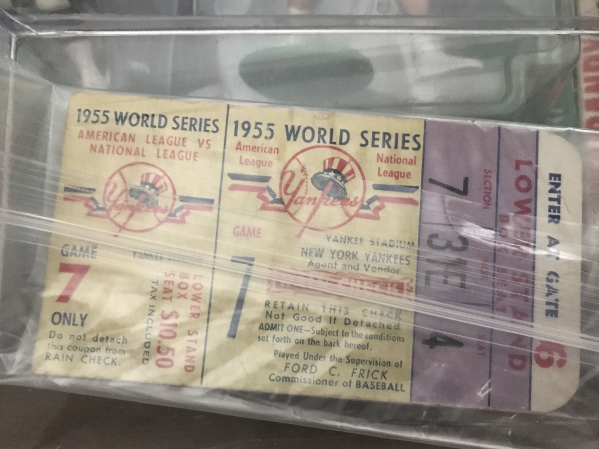 New York Yankees ticket stub 1955 World Series game 7