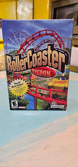 Vintage Rollercoaster Tycoon  Windows PC CD Rom Big Box 2001 Made In USA New