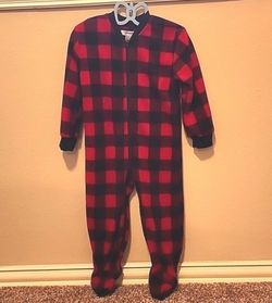Toddler Buffalo Plaid Footed Pajamas 3T