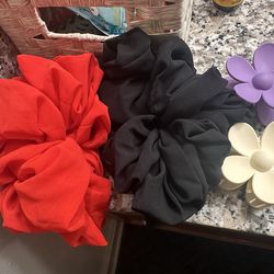 Huge hair scrunchies/clips!