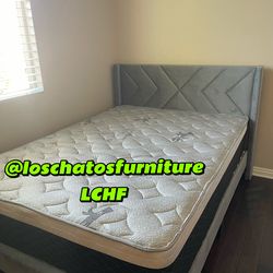 Queen size bed frame and mattress