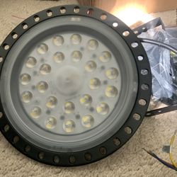 6pcs LED High Garage Lights Waterproof Ultra Thin Commercial Warehouse Bay Light for Shop Workshop Lamp Industrial Lighting