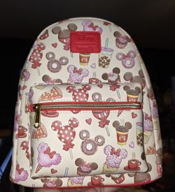 Brand New! Loungefly Disney Minnie And Mickey Valentine's Treats Mini Backpack 