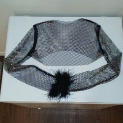 Rhinestone&Fur Unisex Crop Top