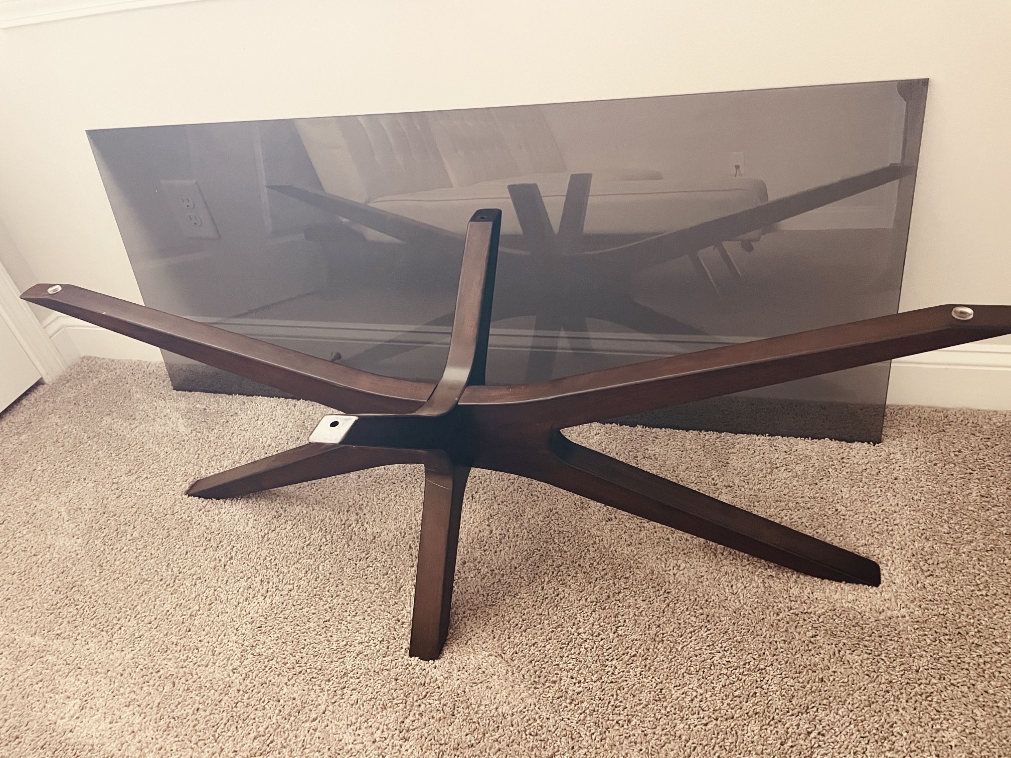 Modern Coffee Table Stand with full glass top Delivery Available