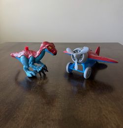 Green Toys Airplane & Raptor Dinosaur Figure Set