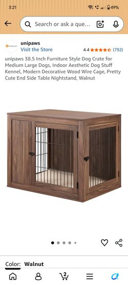 Large Dog Crate - Walnut