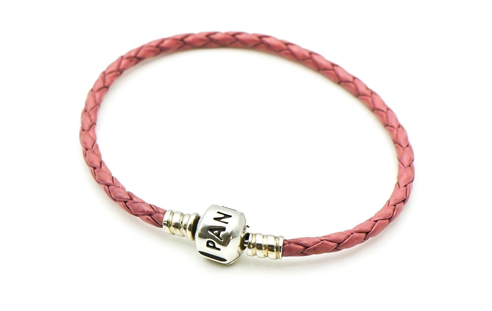 Pandora Bracelet Pink Leather 7 Inch authentic Excellent 