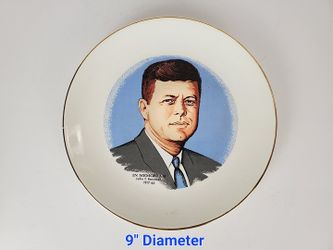 Vintage John F. Kennedy In Memoriam 22K Gold Rim Collector Plate