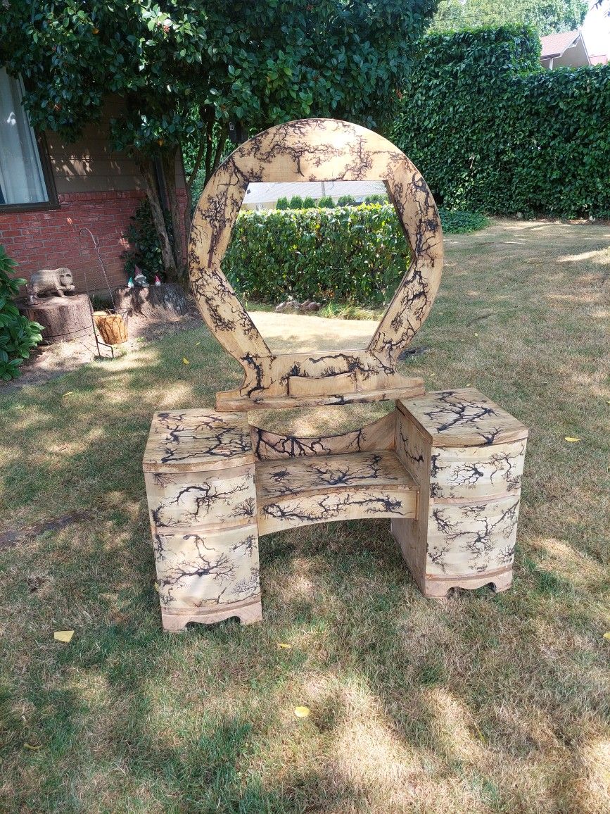VINTAGE FRACTAL BURNED VANITY