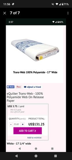 Arts & Craft Supplies Trans-web 100% polyamide web on release paper style # 4000-7