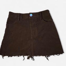 Brown Corduroy Mini Skirt