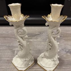 LENOX Porcelain Dolphin Candle Holders