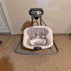far material Baby Comfort Swing – Smooth and Snug for Your Little One's Peace