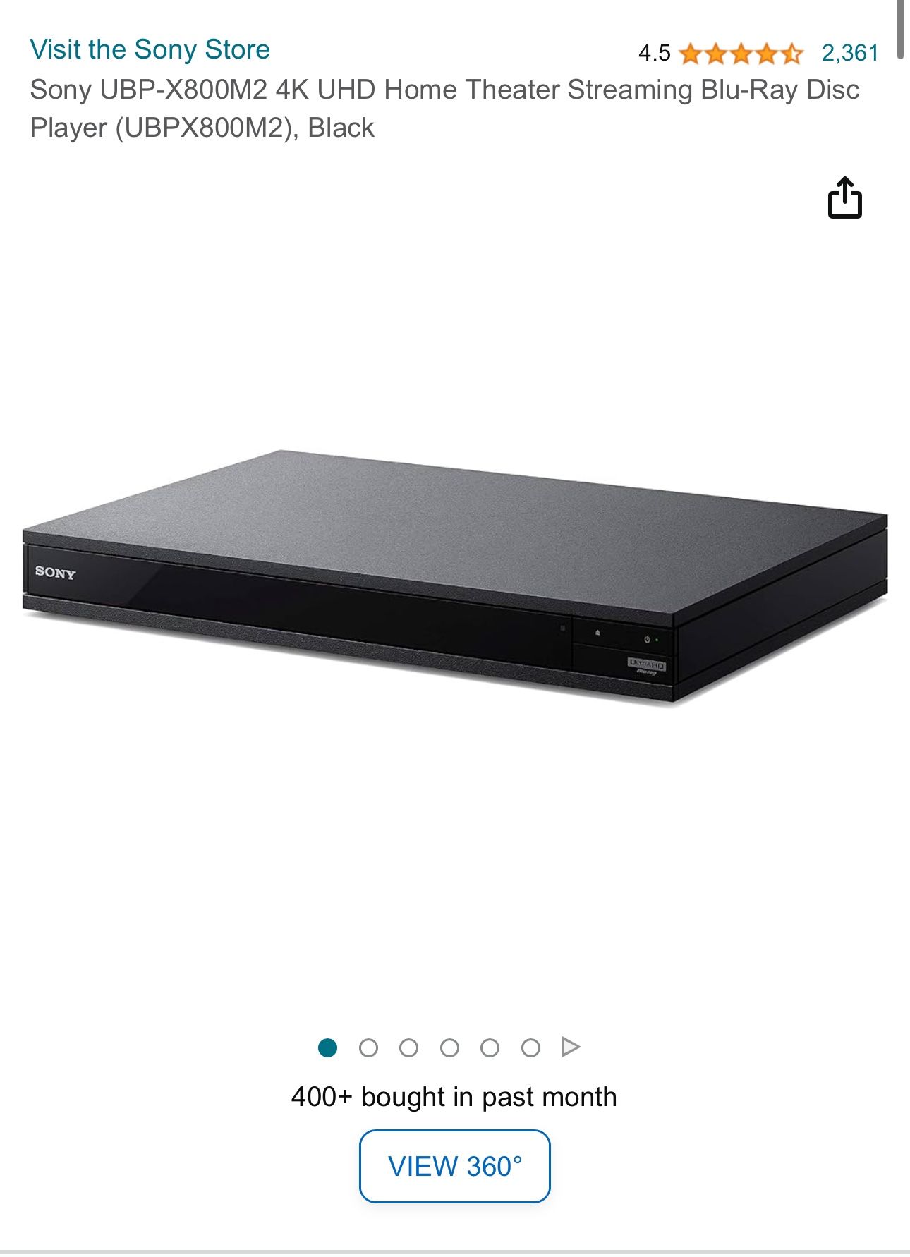 Sony UBP-X800M2 4K UHD Blu-ray Player