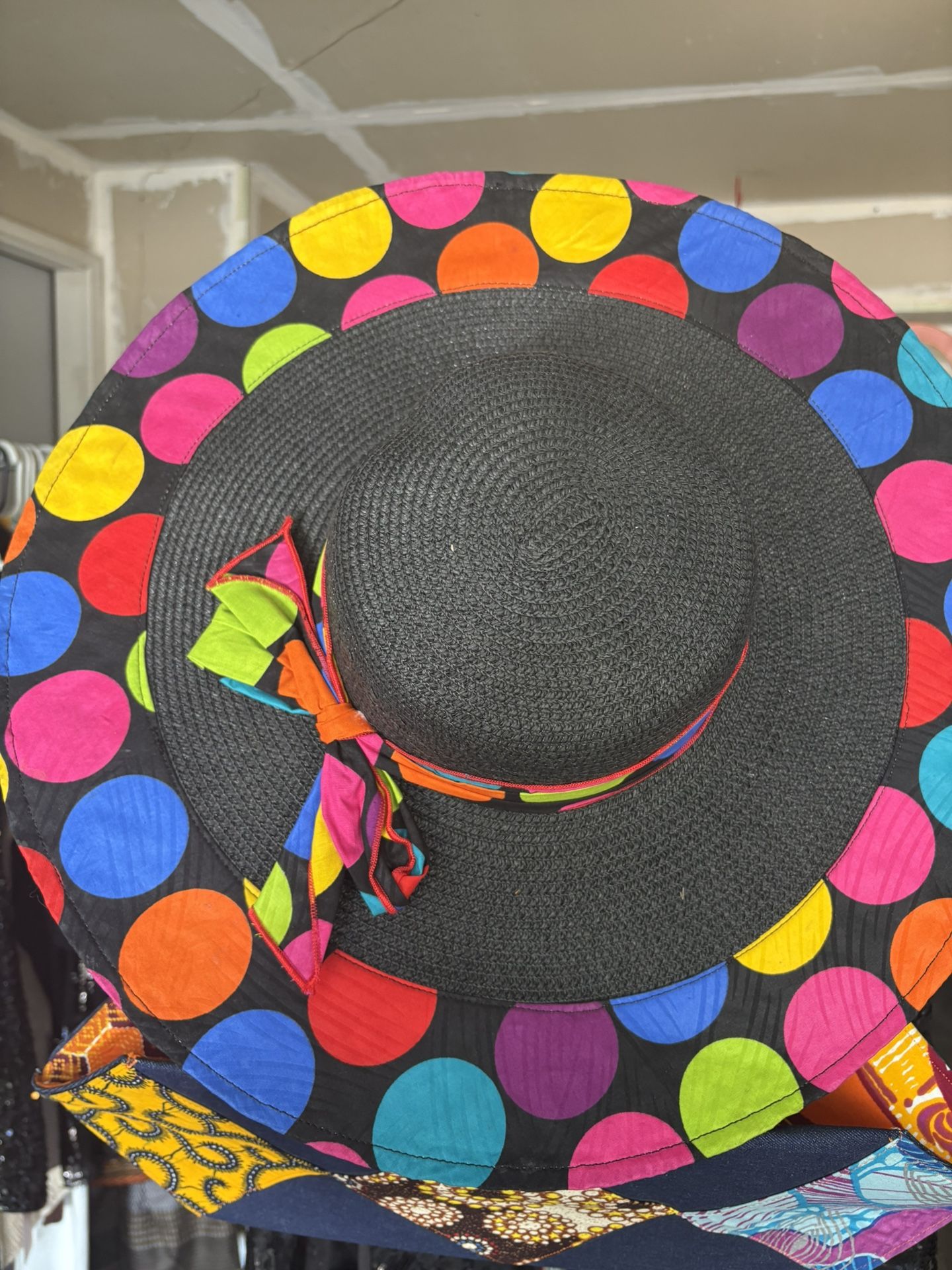 Luxury Ankara Polka Dot Wide-Brim Sunhat – Limited Edition Statement Piece