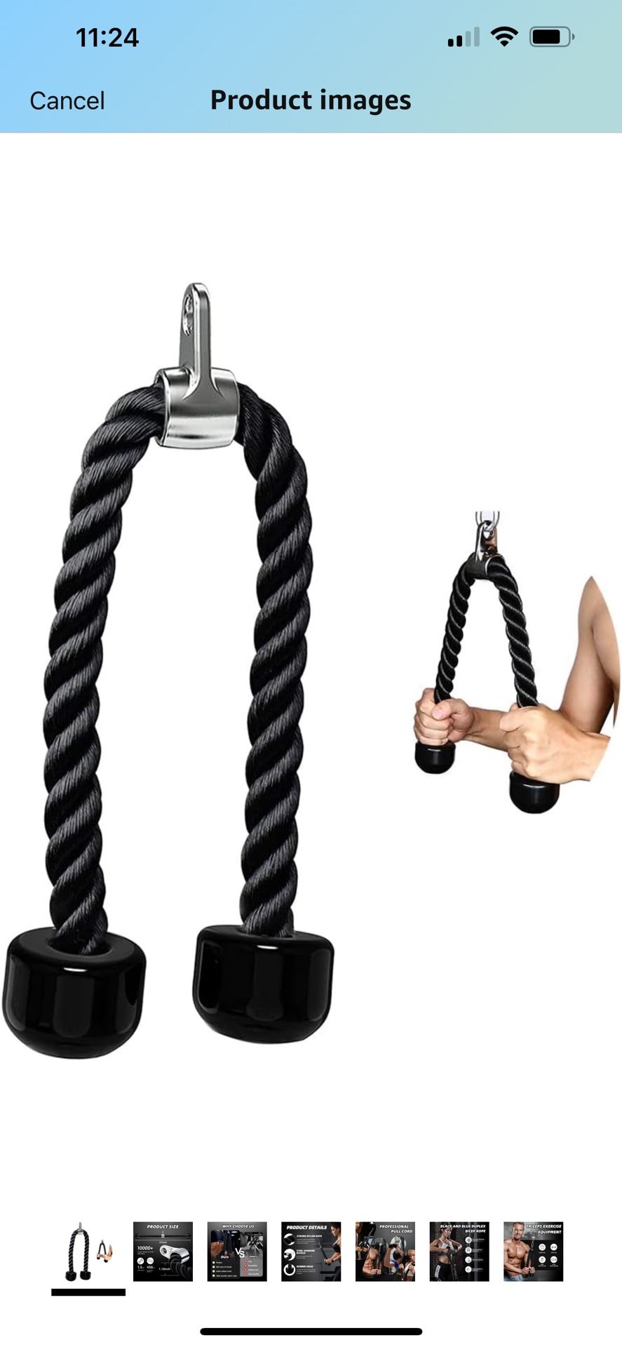 Tricep Rope Pull Down Cable Machine Attachment