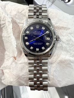 Authentic Rolex Datejust 36mm Blue Diamond Dial