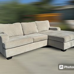 2pc Beige Sectional Couch DELIVERY AVAILABLE 