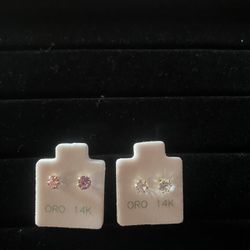 Aretes De Oro 14 K Each $85