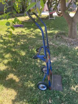 Blue Metal 4-Wheel Hand Truck Dolly es convertible