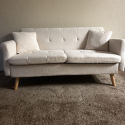 Beige Modern Loveseat Sofa
