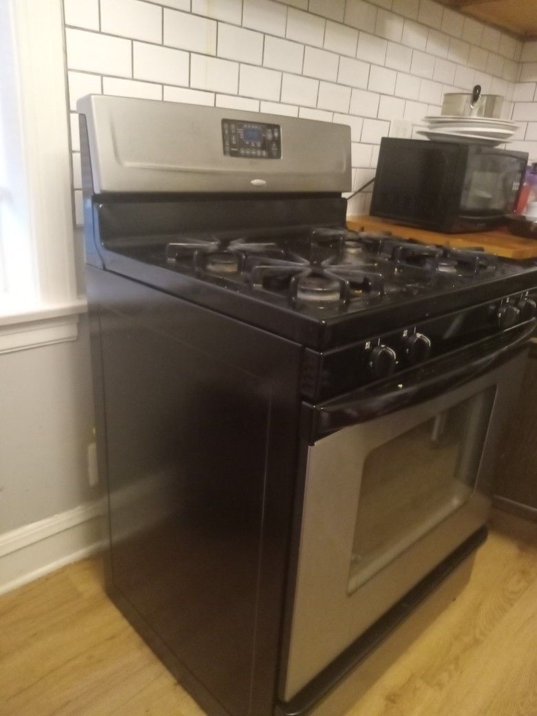 Black Whirlpool Gas Stove