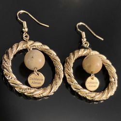 DeMarcus Alexan Golden Ring Stone Earrings