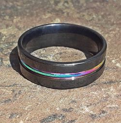 Black Stainless Steel Anodized Band Ring Size 13