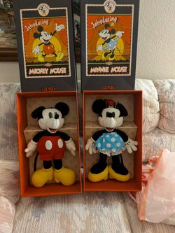 🎄 🎁 Disney Vintage Minnie & Mikey Mouse Plush