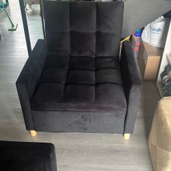 TWO Black foldable couches 
