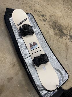 DC Board + Flow Bindings + Dakine roller bag