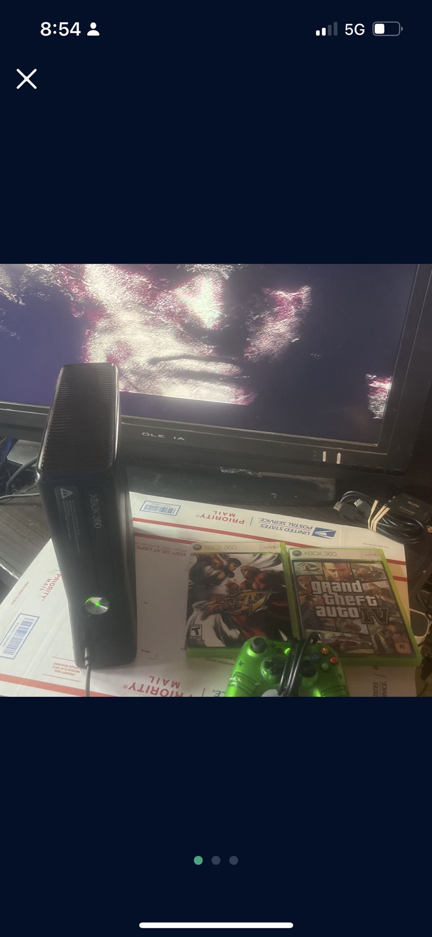 Xbox 360 Slim W Control And Games 