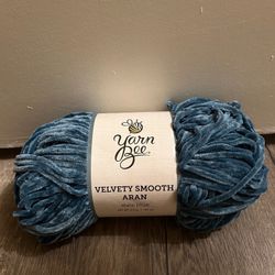 yarn bee velvet smooth aran yarn slate blue