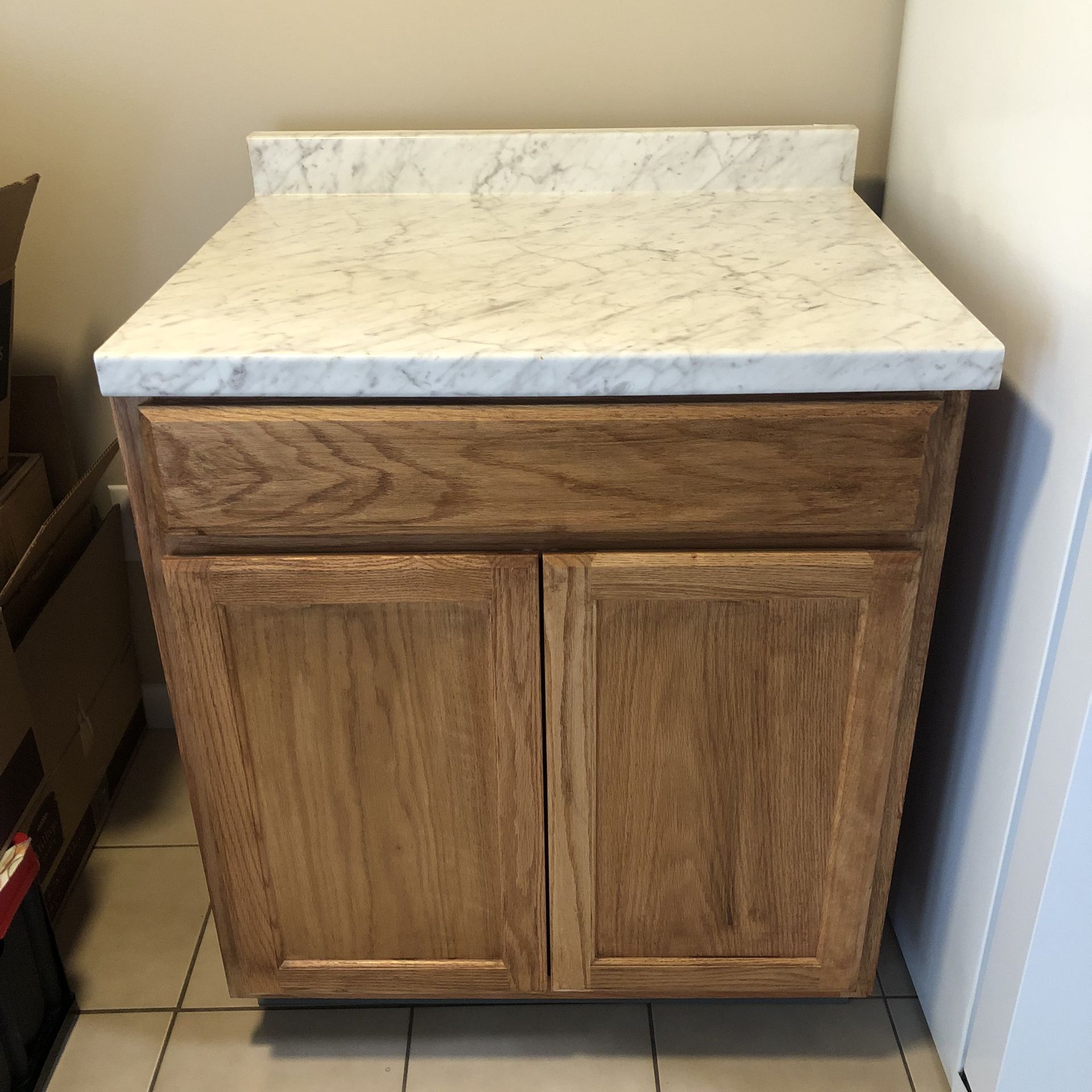 Wooden Cabinet with Laminate Countertop  MUST PICKUP BY TUESDAY 5/7