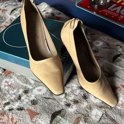 Camel Leather Heels 