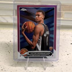 2023-24 Topps Chrome NBA Victor Wembanyama Pink Refractor SP Spurs RC