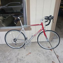 Giant Road Bike Silver and Red