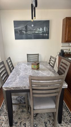 Real Marble 6 Seat Dining Table