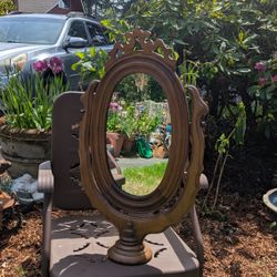 Antique Walnut Tabletop Mirror 30"