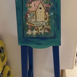 Decorative Hand Painted Mini Table W/storage