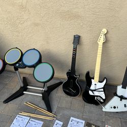 Original Xbox guitars and drum set