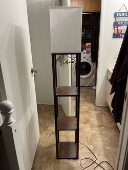 Dark Brown Lamp/Shelf