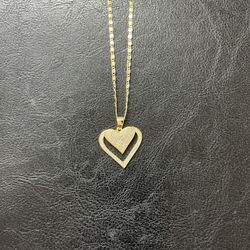 14 k gold plated heart pendant with chain.