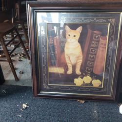 Framed Cat Picture.
