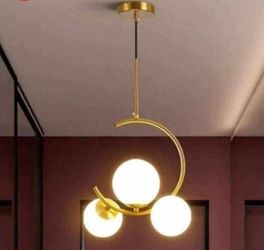 1518: Gold Pendant Light Fixtures E26 Brass Pendant Lighting for Kitchen Island 3 Light Glass Lamp Shade Hanging Lamp White or Amber shade bulb availa