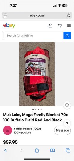 NEW muk Luks mega family throw buffalo plaid blanket