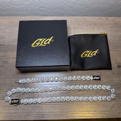 The GLD Shop Clustered Tennis Necklace (22”) + Bracelet (8”) Bundle - 12mm White Gold