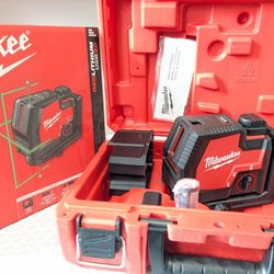 Milwaukee RECHARGEABLE Green Cross Line Laser+ Plum Points Laser Level Combo 
